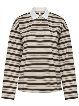 ONLAminah Life Stripet Polo - Nomad/Black Coffee